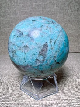 Натуральная амазонитовая сфера свободной формы, резьба Рейки Исцеляющий камень Украшение дома Изысканный подарок
