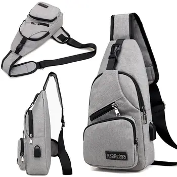 Уличная многоцелевая сумка USB Порт для зарядки Спортивный слинг Нагрудная сумка Сумка через плечо