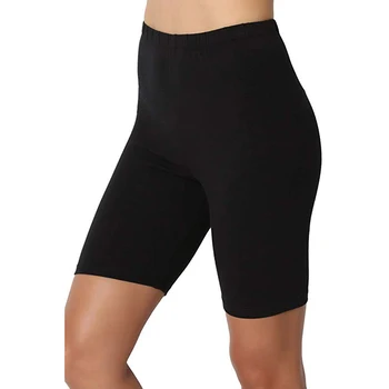 Женские тонкие шорты для фитнеса Повседневные модные байкерские шорты с высокой талией Летние узкие брюки Черные велосипедные шорты Шорты для йоги