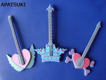  1 шт. Случайный детский игровой домик Пластиковая игрушечная гитара для куклы Барби Дом мечты для 1/6 куклы БЖД Девочка Подарок на день рождения