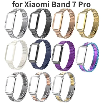 Protector Frame Watchband Металлический чехол Браслет Нержавеющая сталь Ремешок для Xiaomi Band 7 Pro