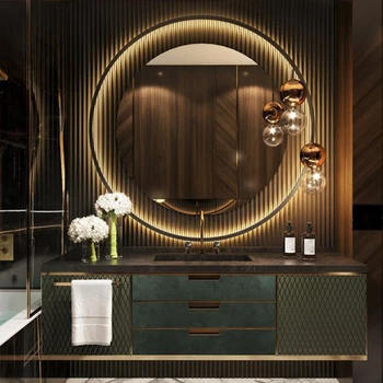 Элитный отель вилла Французский роскошный умывальник для ванной комнаты ручной бильярдный стол керамическая интегрированная раковина Комбинация шкафов для ванной комнаты
