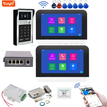 Tuya Smart 7 дюймов 1080P WiFi Телефон Видеодомофоны для дома 1/2 внутренний монитор дверной звонок ночного видения HD камера Наружная система