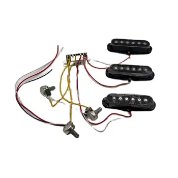  Предварительно смонтированный жгут проводов гитарного звукоснимателя с одиночными звукоснимателями SSS Набор 2 тона 1 громкость 5-позиционный переключатель Замена на ST Style Electric