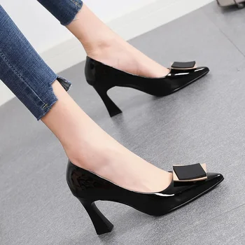 Cresfimix Zapatos De Mujer Sapatos Femininas Женская мода Сладкий черный каблук на шпильке для офисных женщин Сексуальная обувь для вечеринок A1143