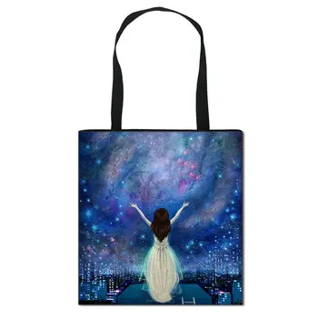 Galaxy Star Печать Женская сумка Женская мода Сумки через плечо Сумка для хранения девочек-подростков Женские сумки для покупок