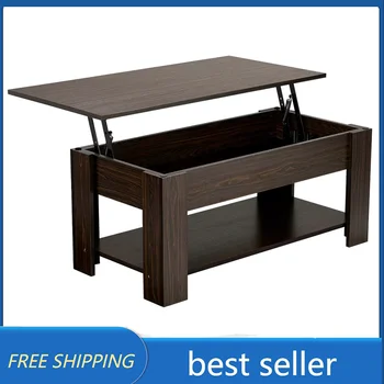 Мебель для дома/гостиной/журнальные столики Easyfashion Modern 38,6-дюймовый прямоугольный деревянный журнальный столик с подъемной крышкой и нижней полкой