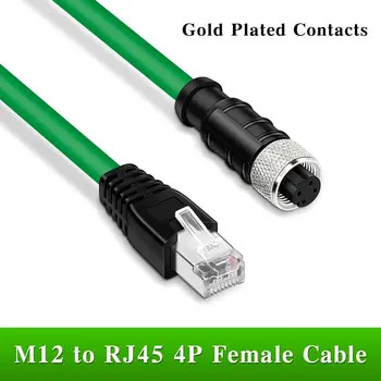 M12 - RJ45 Кодирующий кабель типа D для Cognex Industrial Ethernet IP67 RJ45 - M12 4-контактный экранированный провод датчика с внутренней резьбой и D-кодировкой