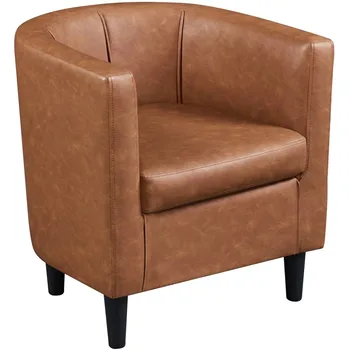  Клубный стул с мягкой обивкой из искусственной кожи Роскошный мебельный стул для гостиной Стулья для отдыха