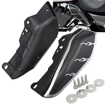  Черный мотоцикл Средний Рамный Воздушный Дефлектор С Винтами Болтами Крышка Теплозащитного Экрана Двигателя Для Моделей Трайка Harley Touring 2009-2016