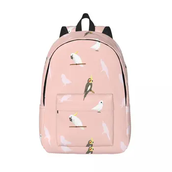 Школьный рюкзак студента Забавные птицы попугая Корелла Какаду Рюкзак через плечо Сумка для ноутбука Школьный рюкзак