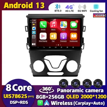 Android 13 Carplay Авто Авто Авто Радио Для Ford Mondeo 5 Fusion 2012 2013 2014 GPS Wifi + 4G LTE Мультимедийный стереоплеер 360 Камера BT