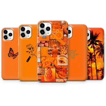  Лидер продаж Оранжевый Цвет Чехол Для Телефона Для Iphone 13 12 Mini 11 Pro Max 6 7 8 Plus X Xs XR SE 2020 Прозрачная обложка для коллажа