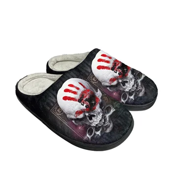Five Finger Death Punch Домашний хлопок Изготовленные на заказ тапочки Мужские женские сандалии Плюшевая рок-группа Повседневная обувь Термотапочки