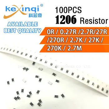 100 шт./лот SMD 1206 Резистор 0,25 Вт 1/4 Вт сопротивление 0R Ом 0,27R 2,7R 27R 270R 2,7 К 27 К 270 К 2,7 м