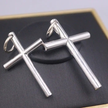 1 шт. Настоящий кулон из стерлингового серебра S925 для мужчин и женщин Польский счастливый цилиндр крест кулон два размера можно выбрать