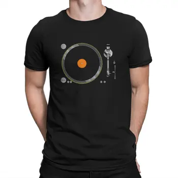  граммофон рекорд новейший TShirt для мужчин проигрыватель виниловых пластинок Граммофон с круглым вырезом Базовая футболка хип-хоп
