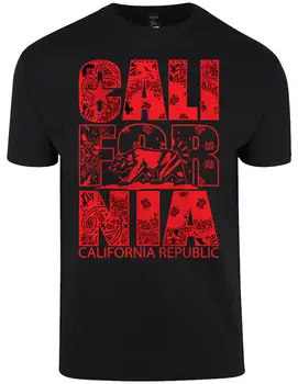 Красная футболка с принтом банданы Республика Северная Калифорния Кали Калифорния Кровавый рэп