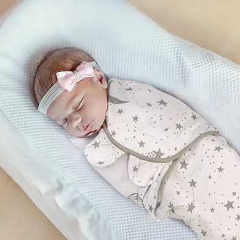 100% органический хлопок детское пеленальное одеяло регулируемая пеленальная накидка для младенца детский спальный мешок детский хлопковый одеяло с защитой от ударов