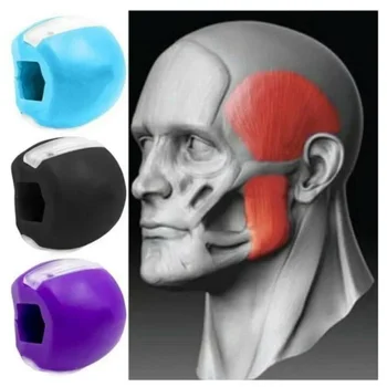 Жевательный мяч Жевательный мяч для упражнений для мышц Пищевой силиконовый тренажер для лицевой челюсти Мяч для фитнеса для лица 20-40 фунтов