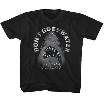 Jaws Text Arch Черная детская футболка