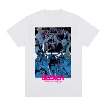 отбеливатель Винтажная футболка Японское аниме хлопок Мужская футболка Новая футболка Женские топы