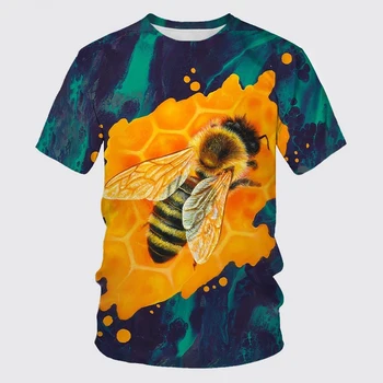 Tide Fashion Summe Honeycomb Picture Мужская футболка Повседневная футболка с принтом Хип-хоп Индивидуальность Круглый вырез Короткие быстросохнущие топы Sleev