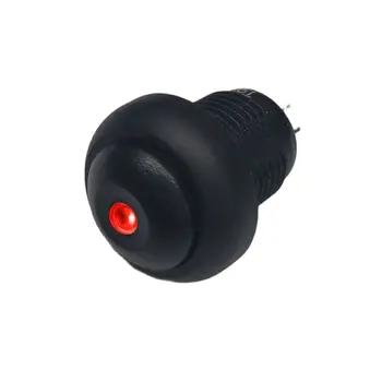  12-миллиметровый точечный светодиодный черный защелкивающийся или мгновенный 12-миллиметровый водонепроницаемый кнопочный электрический выключатель IP67