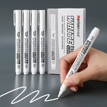 белый маркер, маслостойкая ручка для граффити, перманентная гелевая ручка для ткани, дерева, кожаного маркера