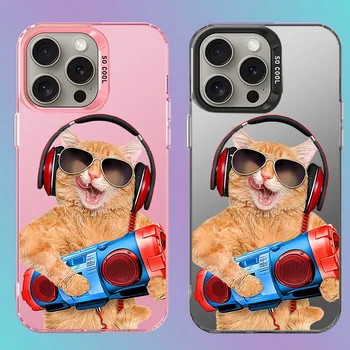 Чехол IMD для Samsung Galaxy A33 A53 A23 A13 LTE A04S M13 M23 4G 5G A23E Чехол для телефона кошка играет музыку