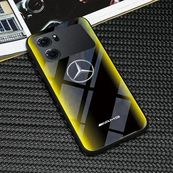 Желтый градиентный чехол для телефона Mercedes Benz для OPPO K11 Pro K10 K9 K11X K10X K1 Real K5 Противоударная крышка заднего стекла спортивного автомобиля