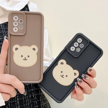 Симпатичный медведь Чехол для телефона для Samsung A54 A53 A34 A32 A14 A52 A23 A24 A52S A13 A12 A21S A25 A51 Противоударный бампер Силиконовый мягкий чехол