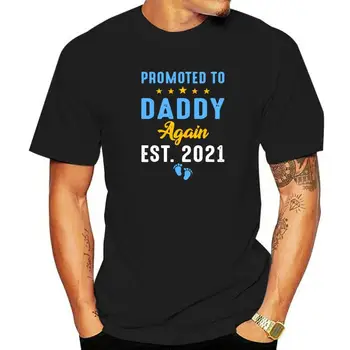  Повышен до папы снова 2021 Скоро станет папой Муж Подарок Футболка Взрослый Семейный Фитнес Обтягивающая футболка Хлопковые футболки Camisa