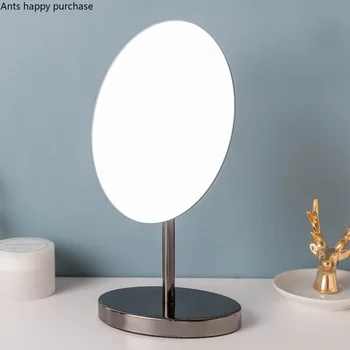 Круглое зеркало для макияжа Вращающееся настольное косметическое зеркало Односторонние зеркала для домашней спальни Инструменты для макияжа Декоративные зеркала