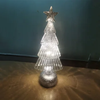Светящиеся украшения для рождественской елки Светящееся стекло Рождественская елка Украшение домашнего рабочего стола на 2022 год Новогодние украшения для рождественской вечеринки