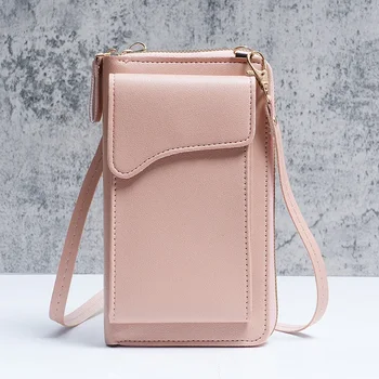 Простая новая модная корейская версия сумка через плечо большой емкости женский длинный кошелек сплошного цвета