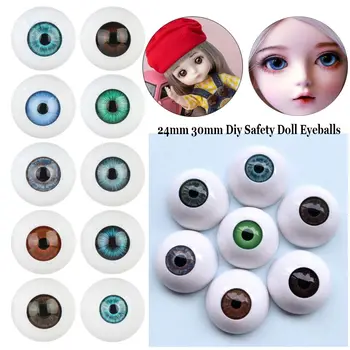 1 Пара 24 мм 30 мм Кукла Акриловые глаза Кукла Глазное яблоко для БЖД Кукла Изготовление Ремесла DIY Глаза Аксессуары Безопасность Кукла Животные Части