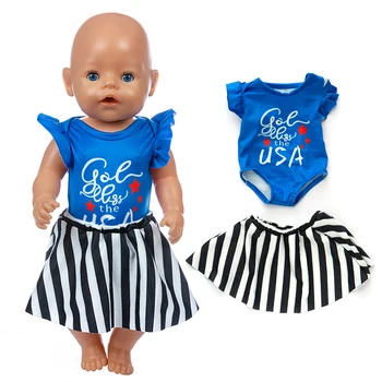2020 Новое платье в полоску Кукольная одежда подходит для 43 см / 17 дюймов детская кукла Reborn Детская одежда и 17-дюймовые аксессуары для кукол