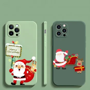 Рождественский чехол для телефона Санта-Клауса серо-фиолетовый для Apple IPhone 12Pro 13 11 14 Max Mini Xs X Xr 7 8 6 6s Plus Se 2020 Чехол