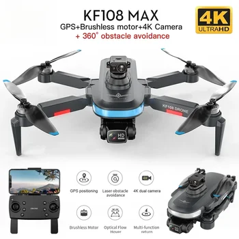 KF108 / KF108 MAX 360 ° Обход препятствий Бесщеточный двигатель GPS 4K HD Двойная камера Мини-дрон 4K Profesional RC Dron VS L900