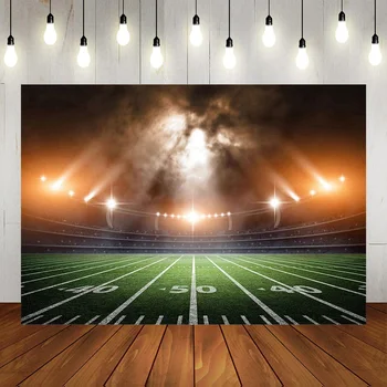 фотография американского футбола Фон Стадион тематическое украшение вечеринки реквизит баннер освещение открытый футбольный стадион под открытым небом