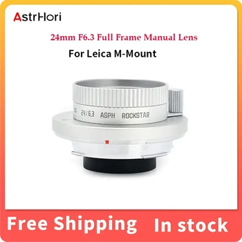 AstrHori 24mm F6.3 Полнокадровый ручной объектив Широкоугольный гиперфокальный объектив-блинчик, совместимый с байонетом Leica M (серебристый) M6,M8,M9,M10