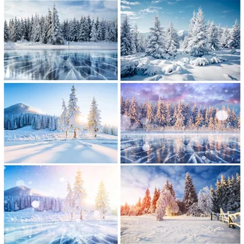 Фотореалистичная фотография ткани Фоны Зимний снег Тематическая фотография Фон LICJD-3561