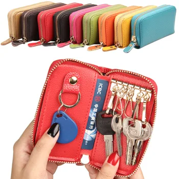 натуральная кожа женщины мужчины держатель ключей молния ключи кошелек твердый модный органайзер для ключей сумка домработница авто брелок