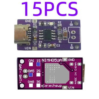 15PCS TYPE-C 1S 2S 3S NIMH Модуль зарядного устройства для аккумуляторной батареи 1,5 В 3 В 4,5 В для 1,2 В 2,4 В 3,6 В CC / CV Модуль преобразователя постоянного тока в постоянный