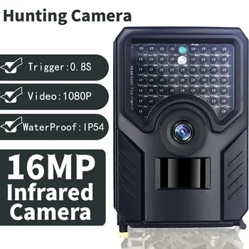Мини-камера для охоты IP54 Водонепроницаемый 16MP 1080P PIR Инфракрасный Камера ночного видения Дикая природа Камера наблюдения Отслеживание Монитор Камера