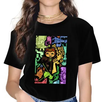 Женская графическая футболка Psychonauts Топы Забавные футболки с коротким рукавом и круглым вырезом Футболки для вечеринок