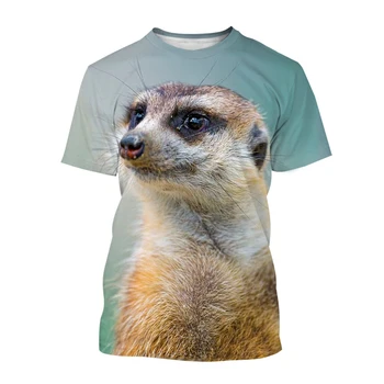 Летняя мода Креативная забавная футболка с 3D-печатью Футболка с милыми животными для мужчин и женщин Повседневная футболка с о-образным вырезом Оверсайз XXS~6XL