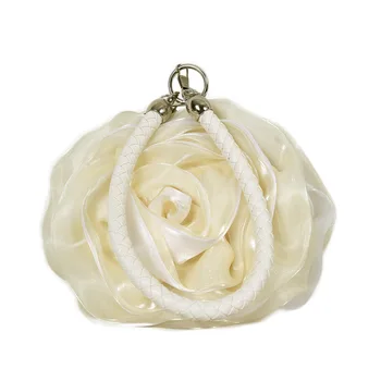 Сумка с цветком розы в японском и корейском стиле Шелковая сумка для свадебного ужина невесты Симпатичная мини-круглая сумка для женщин Маленькая сумка для мелочи