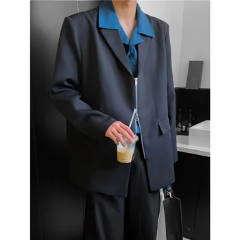 2023 Осень Новый Мужской Высококачественный Дизайн Костюм Куртка На Молнии Корейская Версия Оверсайз Мода Всематчевая Свободная Повседневная Куртка 4XL 5XL